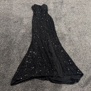 Windsor Black Strapless Sequin Dress